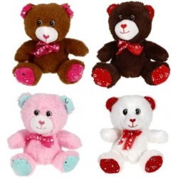 LSM Set of Four 7 inches Fuzzy Scented Bears -- Color May Vary Friends Valentines Chocolate Bundled with Ogetto Red $29.73 St...