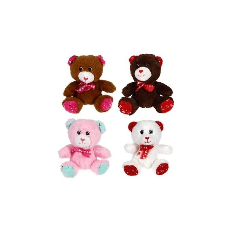 LSM Set of Four 7 inches Fuzzy Scented Bears -- Color May Vary Friends Valentines Chocolate Bundled with Ogetto Red $29.73 St...