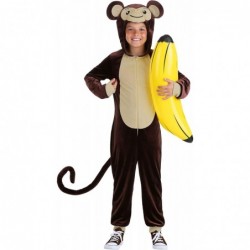 Child Monkey Costume Silly Brown Monkey Onesie for Kids $67.91 Kids' Costumes