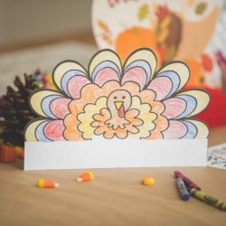 Color Your Own Turkey Crowns | Thanksgiving Coloring Headbands | 12 Count | Kids Thankful School and Holiday Craft Activity $...