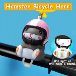 Duck Bike Bell with Light and Helmet Cute Hamster Bicycle Horn Dashboard Decoration Hamster Toy Motorcycle Bike Bells Rubber ...