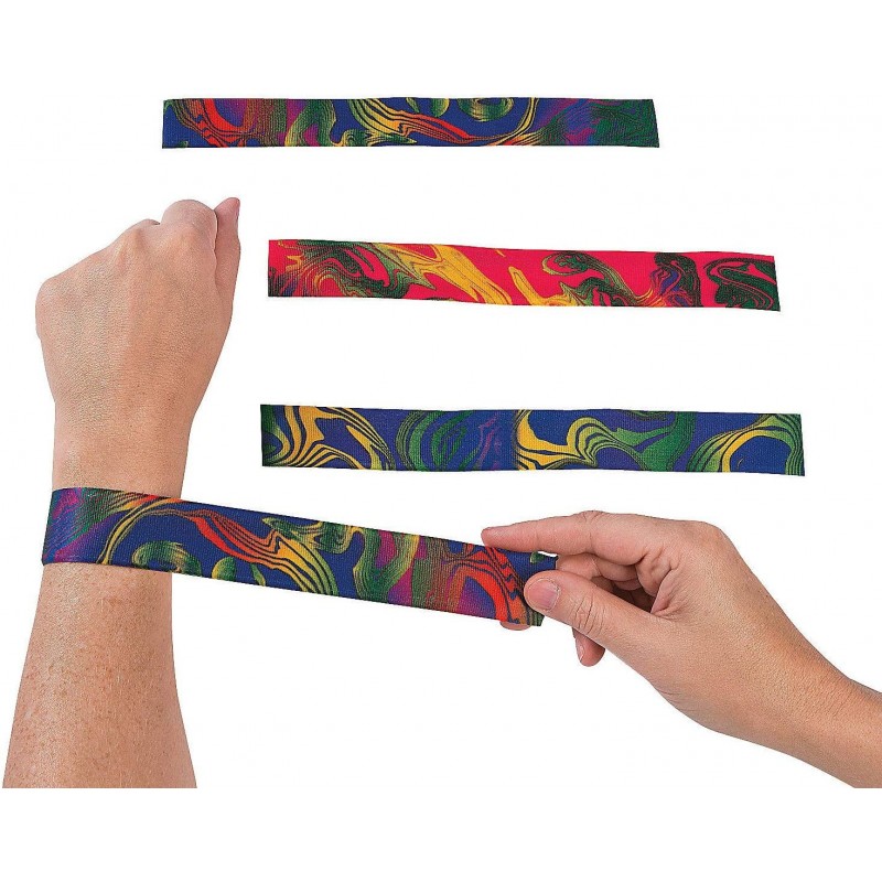 Dozen Nylon Tie-Dyed Slap Bracelets $16.62 Kids' Dress-Up Accessories