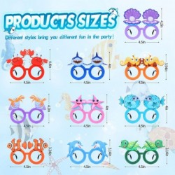 10 Pieces Sea Animal Theme Party Supplies Ocean Animal Party Glasses Felt Sea Birthday Party Favors Funny Eyewear Costume for...