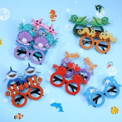 10 Pieces Sea Animal Theme Party Supplies Ocean Animal Party Glasses Felt Sea Birthday Party Favors Funny Eyewear Costume for...