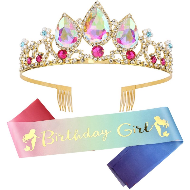 Birthday Crown for Girls Princess Crown Tiara Birthday Girl Sash Birthday Gifts for Girls Birthday Girl Crown Birthday Decora...