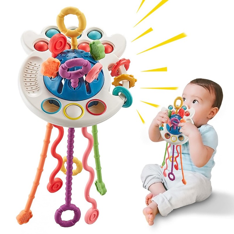 Baby Toys Food Grade Silicone Pull String Toys&Sensory Toys&Montessori Toys for 18+ Months $26.86 Early Development & Activit...