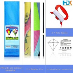 Prism Kite Dinosaur Park and Diamond Kite Set for Kids and Adults Easy to Fly Excellent Fabric with Two Sets of Individual Pa...