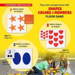 Shapes Colors Counting Floor Game Large Flash Cards and Kids Game Educational Learning Materials for Children Matching Cards ...