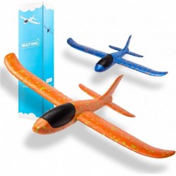 2pcs 13.5inch Airplane Manual Throwing Fun challenging Outdoor Sports Toy Model Foam Airplane Blue & Orange Airplane (WT-Airp...