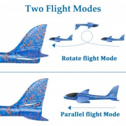 2pcs 13.5inch Airplane Manual Throwing Fun challenging Outdoor Sports Toy Model Foam Airplane Blue & Orange Airplane (WT-Airp...