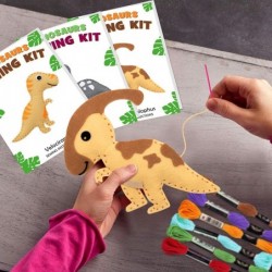 Dinosaur Sewing Craft Kit DIY Kids Craft and Sew Set for Girls and Boys Educational Beginners Sewing Stuffed Animal Felt Plus...