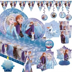 Mega Frozen 2 Birthday Party Supplies and Decoration Pack For 16 With Dinner and Dessert Plates Napkins Tablecover Candle Pen...