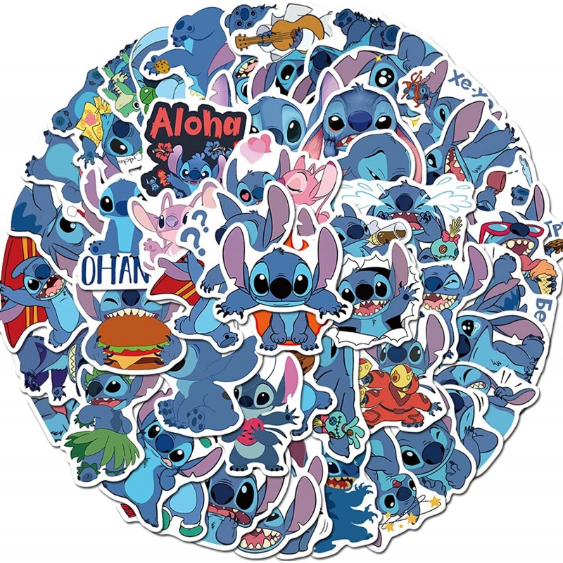 50PCS Stitch Laptop Stickers Cute Cartoon Waterproof Vinyl Decals for Water Bottles Tumbler Scrapbook Skateboard Sticker Gift...