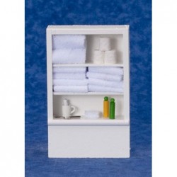 Dollhouse Miniature White Bathroom Shelf Unit & Accessories Pink $42.41 Dollhouse Accessories