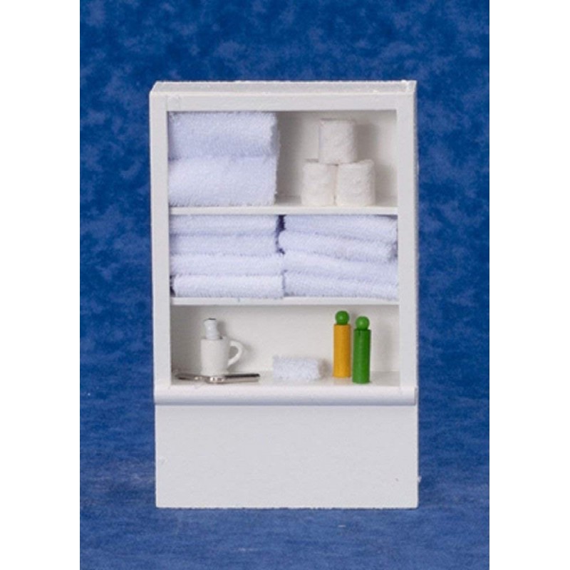 Dollhouse Miniature White Bathroom Shelf Unit & Accessories Pink $42.41 Dollhouse Accessories