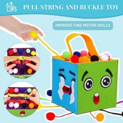 Pull String Sensory Toys for Toddlers Montessori Activity Cube for Baby Early Fine Motor Skills Development Social Emotional ...