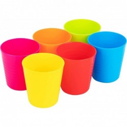 Kids Plastic Cups - Set of 6 Kids Cups 8 Oz - Children's Drinking Tumbler Cups - Reusable Toddler Plastic Cups BPA FREE / Dis...