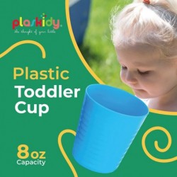 Kids Plastic Cups - Set of 6 Kids Cups 8 Oz - Children's Drinking Tumbler Cups - Reusable Toddler Plastic Cups BPA FREE / Dis...