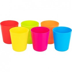 Kids Plastic Cups - Set of 6 Kids Cups 8 Oz - Children's Drinking Tumbler Cups - Reusable Toddler Plastic Cups BPA FREE / Dis...