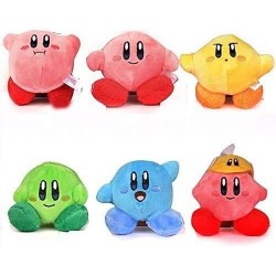 Kirby Plush Strap 6pcs Doll Stuffed Animals Cute Soft Anime Collection Toy Compatible with Nintendo $44.51 Plush Puppets