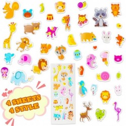 Farm Animal Party Favors Stickers - 24pcs Removable Farm Thick Gel Clings with 4 Sheets Farm Decals for Kids Toddlers Farm An...