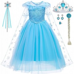 Little Girl Princess Dress Halloween Carnival Cosplay Costume with Accessories Blue $44.14 Kids' Costumes