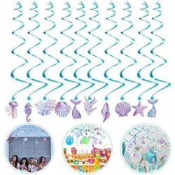 Mermaid Hanging Swirl Decorations Mermaid Birthday Party Decorations Two Sides Printing Mermaid Theme Charm for Kids Seahorse...