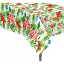 2 Pack Hawaiian Luau Tablecloths for Party Decoration Hawaii Disposable Plastic Rectangular Table Covers Aloha Tropical Palm ...