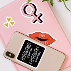 Female Empowerment Stickers / 1 Cute Feminist Laptop Sticker Sheet / 10 Positive Feminine Girl Power Affirmation Cell Phone S...