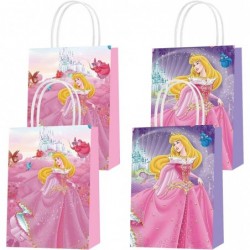 16 Pcs Sleeping Beauty Party Paper Gift Bags 2 Styles Party Favor Bags with Handles for Princess Aurora Party Decorations Goo...