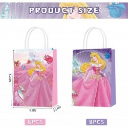 16 Pcs Sleeping Beauty Party Paper Gift Bags 2 Styles Party Favor Bags with Handles for Princess Aurora Party Decorations Goo...