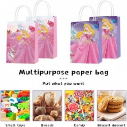 16 Pcs Sleeping Beauty Party Paper Gift Bags 2 Styles Party Favor Bags with Handles for Princess Aurora Party Decorations Goo...