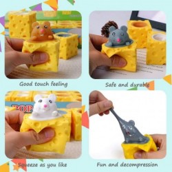 Squeeze Cheese Mice Squeeze Rubber Simulated Toys Stress Relief Toys Stress Anxiety Sensory Relief Toys for Kids Adult Gifts ...