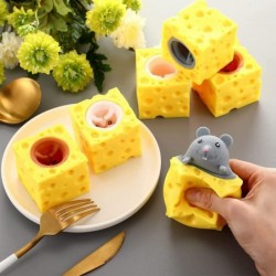 Squeeze Cheese Mice Squeeze Rubber Simulated Toys Stress Relief Toys Stress Anxiety Sensory Relief Toys for Kids Adult Gifts ...