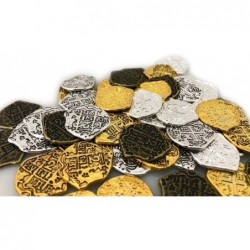 50 Toy Metal Treasure Coins - Adventure Games and Parties - Mixed Lot of 5 Colors $32.17 Money & Banking Play Toys