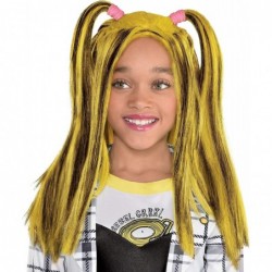 Two Toned Straight Wig With Pigtails - (Kid's)One Size - Black And Yellow - 1 Pc $17.06 Kids' Dress-Up Accessories