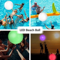 6 Pack Light Up Beach Balls Glow in The Dark Balls for Kids and Adults Pool Toys Party Games 16" Large LED Beach Ball with Re...