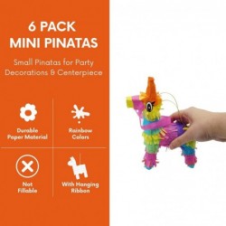 6 Pcs Mini Pinata 4x7" - Fiesta Party Decorations Mexican Cinco de Mayo Party Supplies Day of the Dead Día de Los Muertos dec...