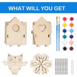 2021 New Wooden Bird House Kits Wood Wind Chime Building and Painting Craft Kit Kids Activities Crafts Hanging Set Creative A...