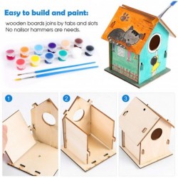 2021 New Wooden Bird House Kits Wood Wind Chime Building and Painting Craft Kit Kids Activities Crafts Hanging Set Creative A...