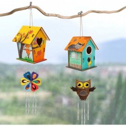 2021 New Wooden Bird House Kits Wood Wind Chime Building and Painting Craft Kit Kids Activities Crafts Hanging Set Creative A...