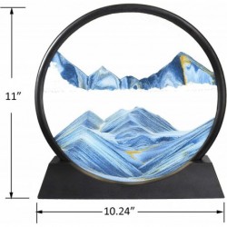 Moving Sand Art Liquid Motion for Adults Moving Sand Art Picture Sandscrapes in Motion Round Glass 3D Deep Sea Sand Art Relax...