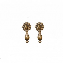 Melody Jane Dollhouse Antique Brass Cabinet Door Drawer Handles 1:12 Miniature $19.01 Dollhouse Accessories