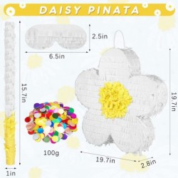 Daisy Flower Pinatas Groovy Decorations for Birthday Party Retro Hippie Boho Party Pinata with Pinata Stick and Blindfold and...