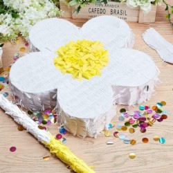 Daisy Flower Pinatas Groovy Decorations for Birthday Party Retro Hippie Boho Party Pinata with Pinata Stick and Blindfold and...