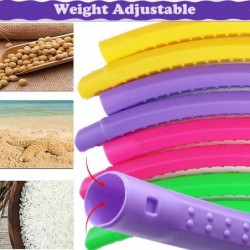 2 Set Exercise Hoola Hoops Kids w/ Ribbon for Gymnast Detachable Size Adjustable Plastic Colourful Fitness Toy Hoop Ideal Gym...