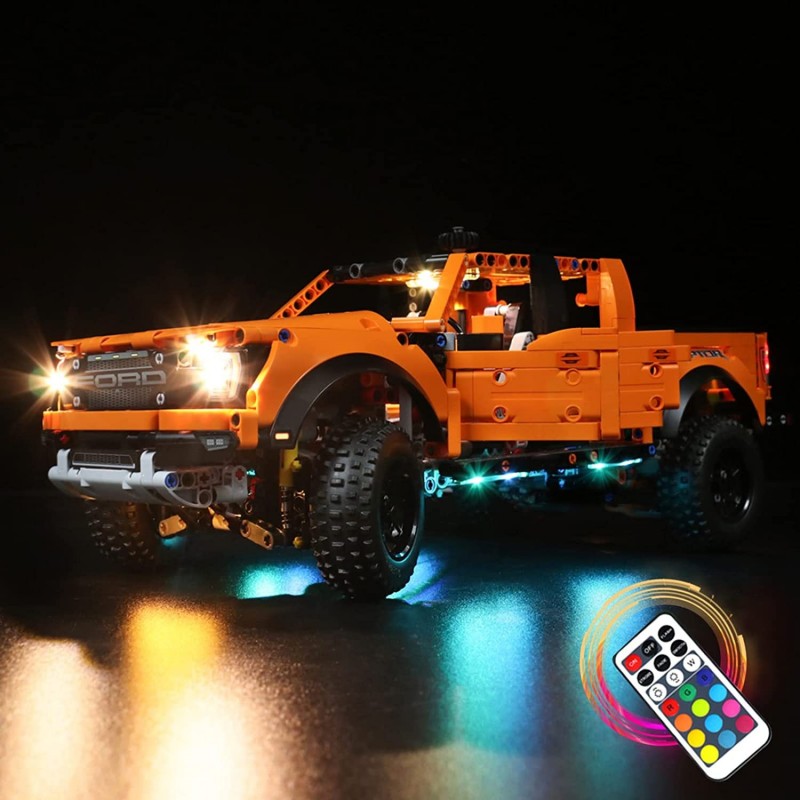 DIY 256 RGB Colorful Changing Remote Control Light Kit for Lego Technic Ford F-150 Raptor 42126 Building Kit Decoration Led L...