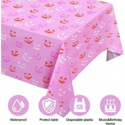 3 Pack Halloween Party Tablecloth Plastic Pink Pumpkin Table Cover for Halloween Party Decorations Supplies 86.6 x 51.2in $15...