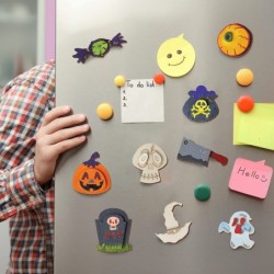 Halloween Wooden Magnet Painting Art & Craft Kit Wooden Magnet Decoration For Fridge Art & Craft Party Supplies Halloween Cra...