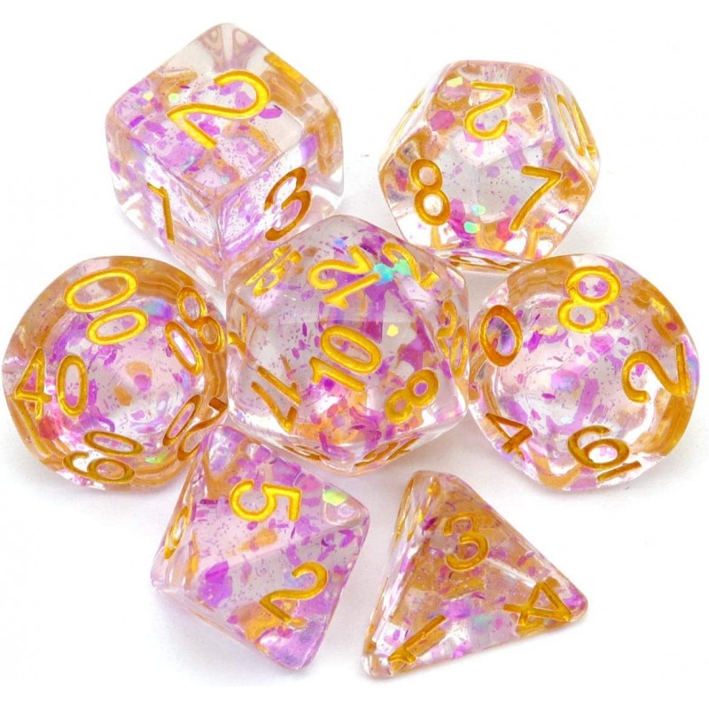 DND Dice Set Purple 7PCS Polyhedral D&D Dice RPG Dungeons and Dragons-Purple Green Shift Glitter Flakes-Fantasy Dream $18.25 ...